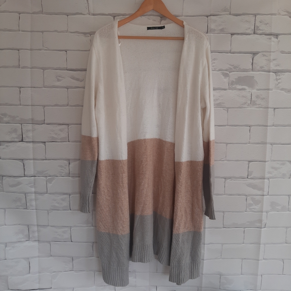 Doe & Rae- color block cardigan- L